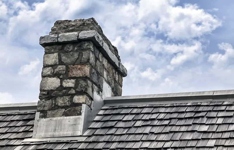 Stone chimney stack